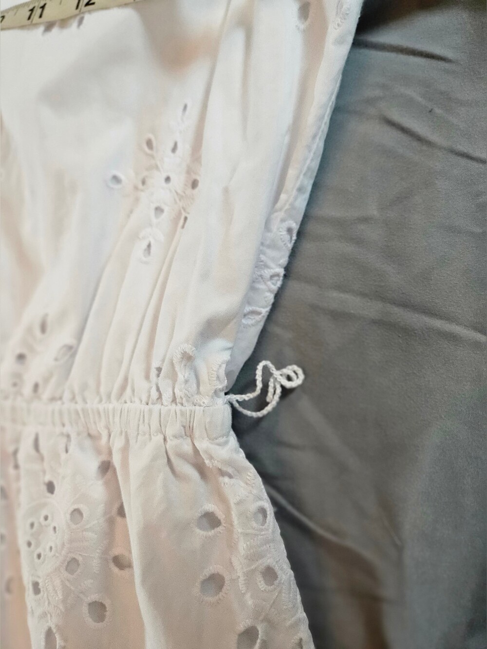 1. State Womens White Eyelet Short Sleeve V-neck Cotton Mini Dress Size Small - Picture 7 of 14